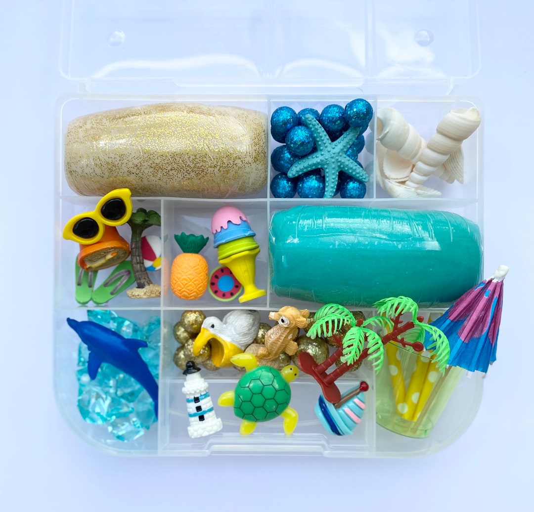 Beach Play Dough Kit Ocean Playdough Kit Beach Toy Beach Etsy