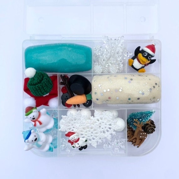 Play Dough Kit, Play Dough Snowman Making Kit, Snowman Play Dough Party  Favors, Winter Busy Bags, Winter Sensory Kit for Kids 