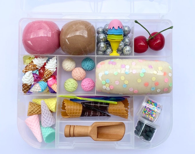 Ice Cream Play Dough Kit, Ice Cream Sensory Kit, Playdough Kit, Sensory