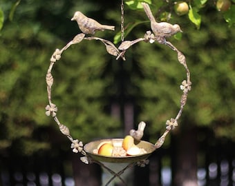 Hanging Bird Dish Garden Bird Feeder Seed Nut Mealworm Bird Feeding Station Tray Garden Gift Spring Summer Garden Gift Present Idea