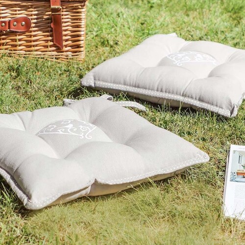 Set of Dining Chair Seat Pad Cushions Tie on Vintage Style Etsy UK