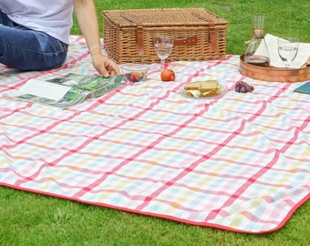Extra Large Picnic Blanket 100 Cotton Machine Washable Rainbow