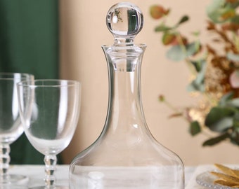 Wine Carafe Decanter Jug with Stopper 1.2L Contemporary Curved Glass Aerator Home Bar Dinner Party Drinks Decanter