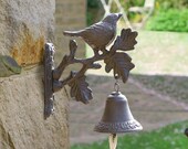 Door Bell Cast Iron Vintage Style Wall Mounted Bracket Door Knocker Bird Butterfly Stag Doorbell Porch Front Door Décor Dinner Bell
