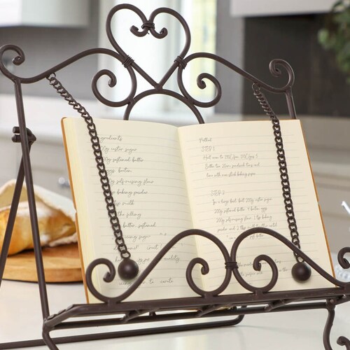 Cast Iron Cook Book Stand Traditional Country Kitchen Rustic Etsy UK