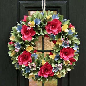 Front Door Wreath Floral Harvest Decorative Front Door Wall Hanging Wreath Garland Decoration Vintage Rustic Summer Wreath Home Decor