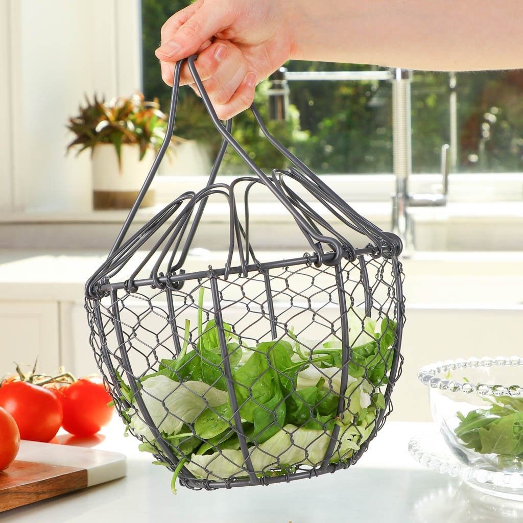 Vintage French Style Salad Shaker Metal Wire Salad Tosser Etsy