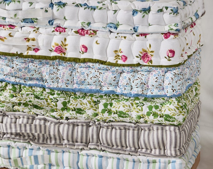 Garden Bench Cushion 100% Cotton Indoor/outdoor Window Hallway ...