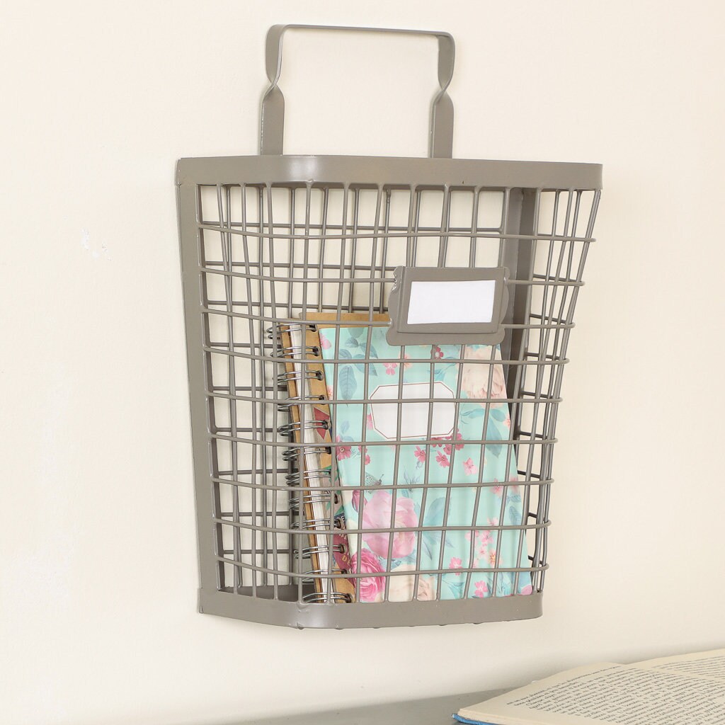 Wall Mounted Magazine Storage Basket Living Room Bedroom Home Etsy