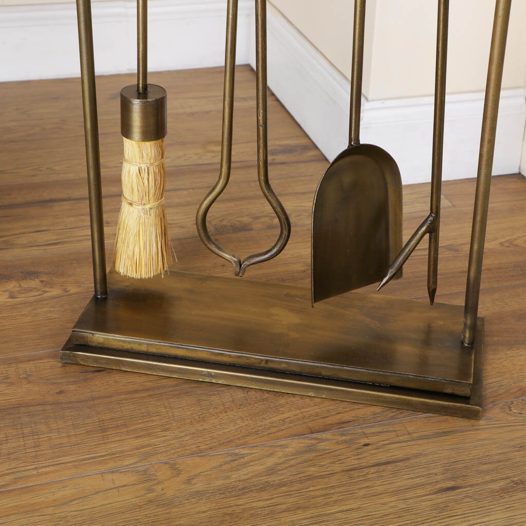 4pc Brass Fireside Companion Set Ornate Freestanding Fireplace Etsy