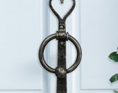 Cast Iron Door Knocker Grey Nickel Finish Heart Door Knocker Rustic Style Outdoor Garden Doorbell Door Bell Knocker