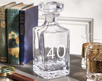 Large Personalised Decanter 900ml Birthday Milestone Whisky Brandy Scotch Custom Name Age Carafe Jug Gift Present Idea