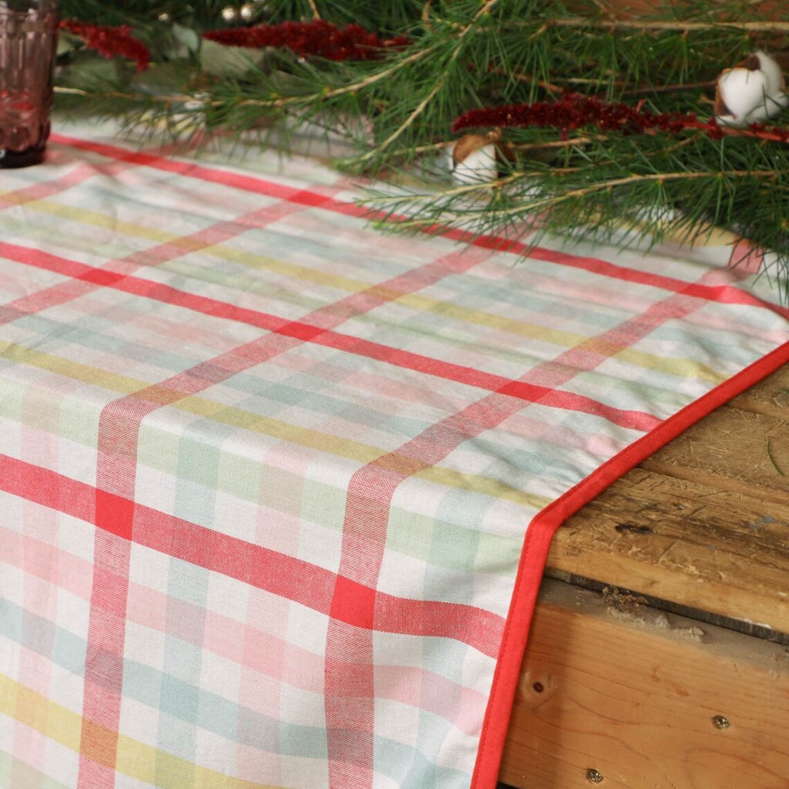 Extra Large Gingham Tablecloth 100 Cotton Machine Washable Etsy