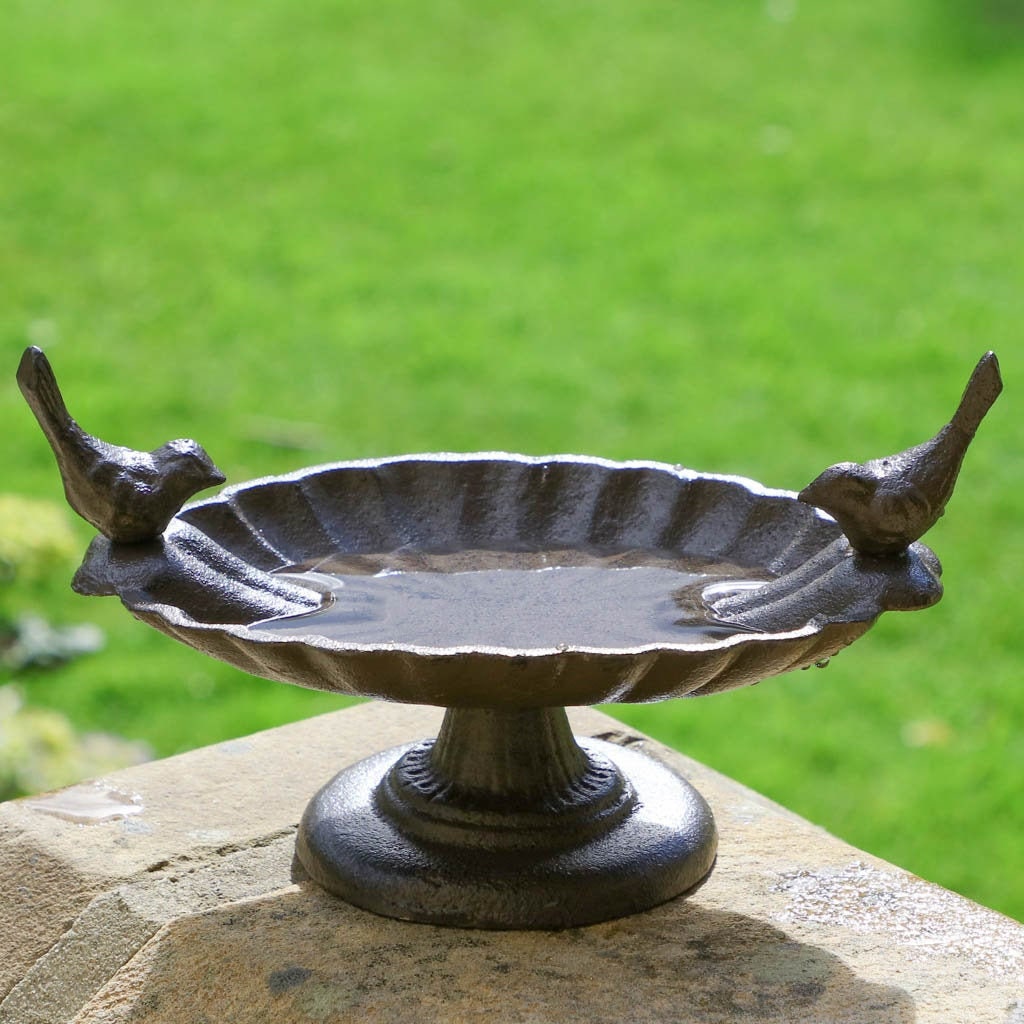 Cast Iron Bird Bath Freestanding Antique Brown Bird Dish Seed Etsy UK