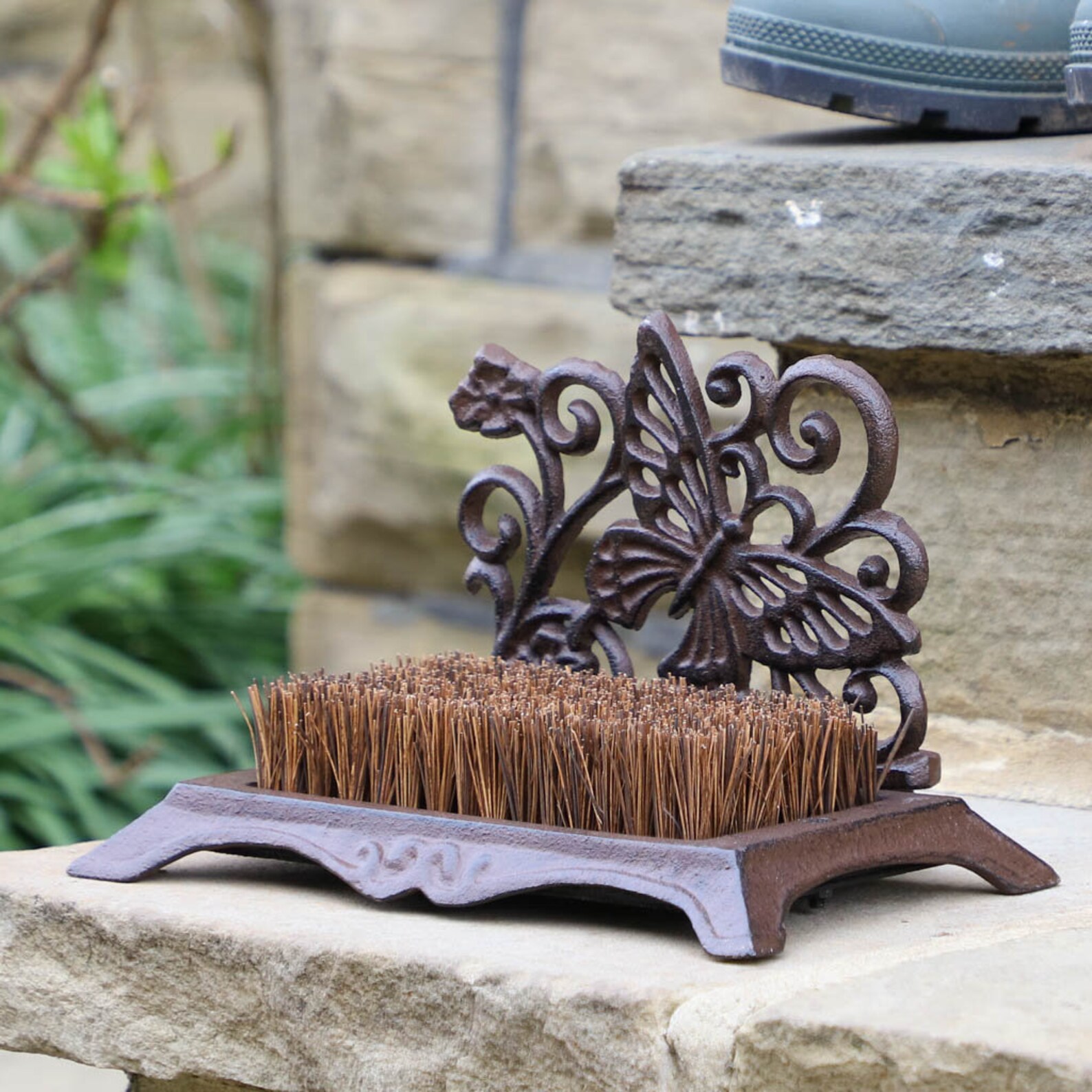 Cast Iron Boot Brush Decorative Butterfly Garden Boot Scraper Etsy
