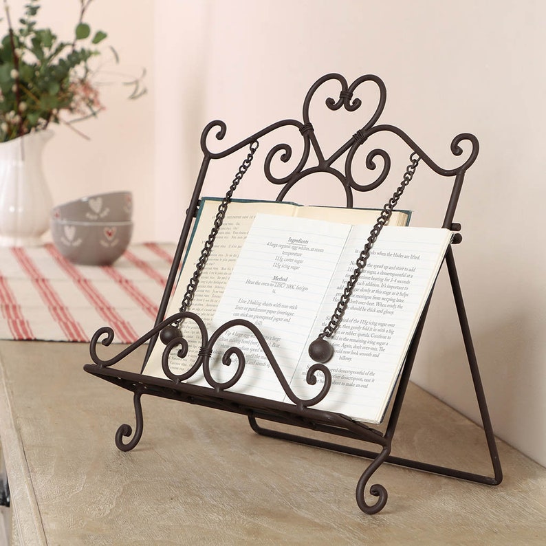 Cast Iron Cook Book Stand Traditional Country Kitchen Rustic Etsy UK