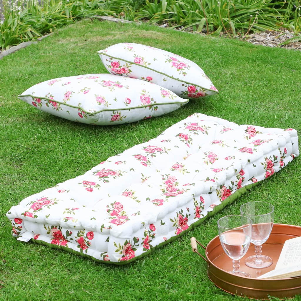 Outdoor Grass Cushions Water Repellent Vintage Style Floral Etsy