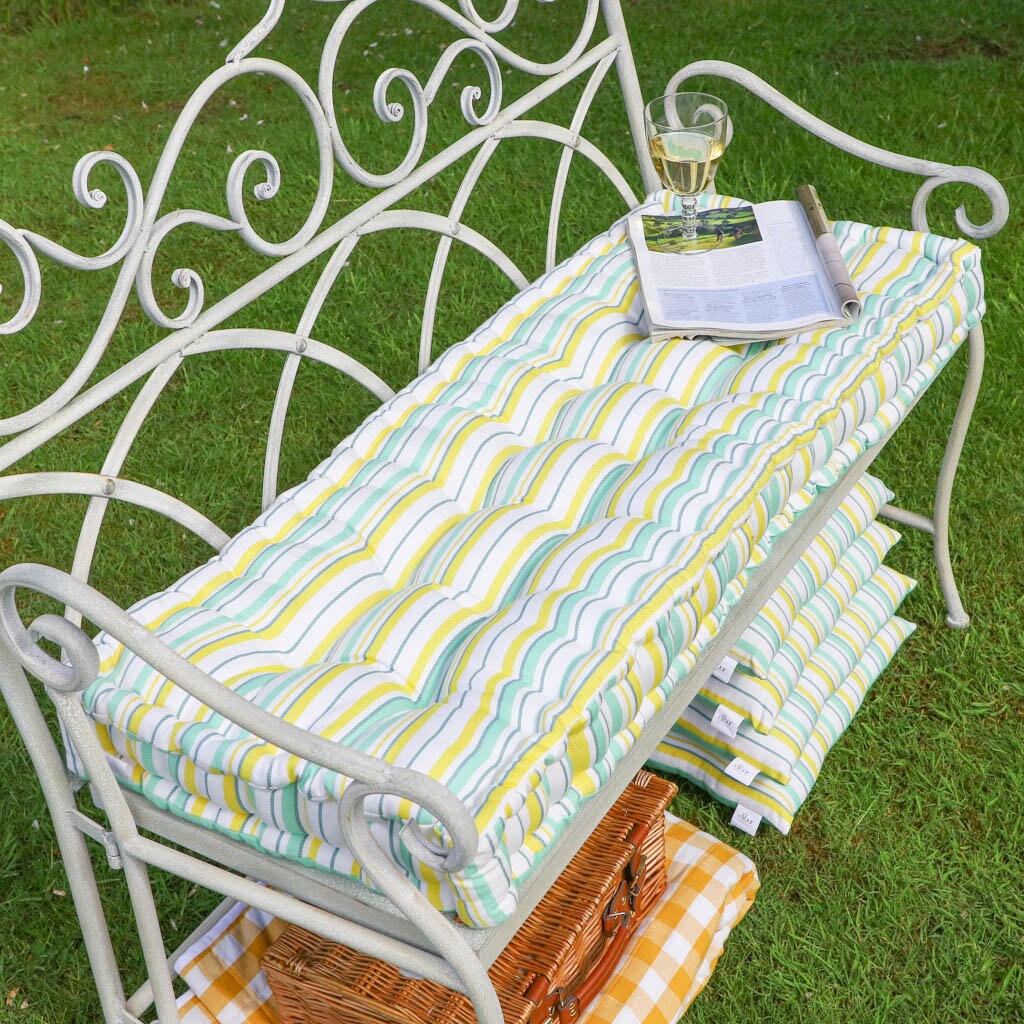 Vintage Style Garden Bench Cushion Machine Washable Outdoor Etsy