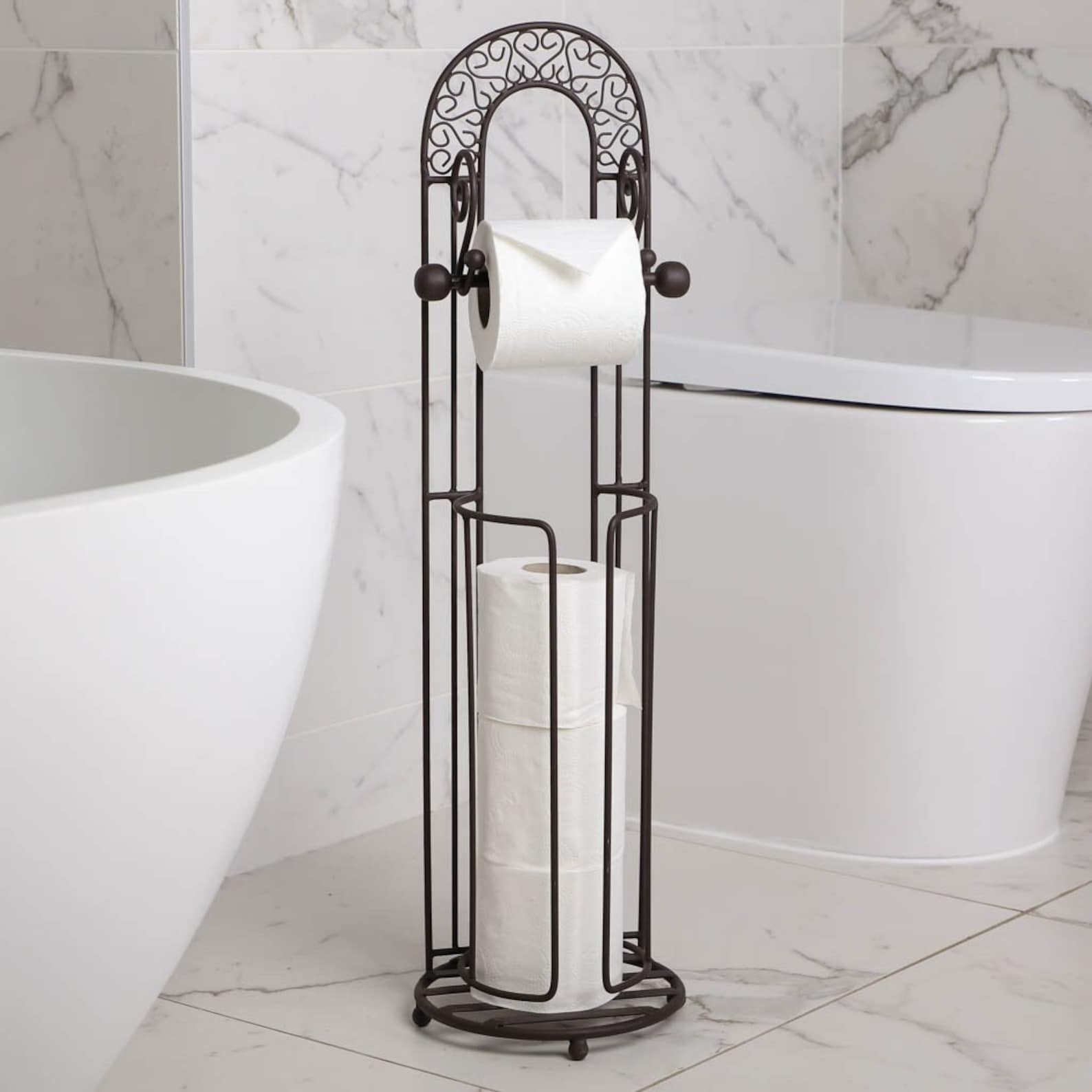 Vintage Style Toilet Roll Holder Freestanding Scrolled Toilet Etsy