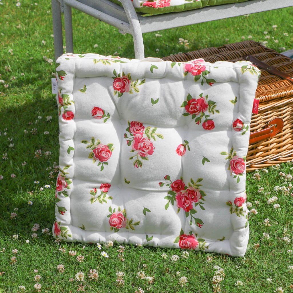Floral Print Garden Bench Cushion Vintage Style Outdoor Etsy UK
