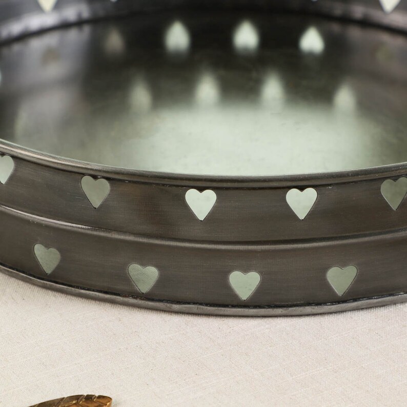 Metal Bar Tray Zinc Grey/copper Wood Handled Party Drink Etsy UK