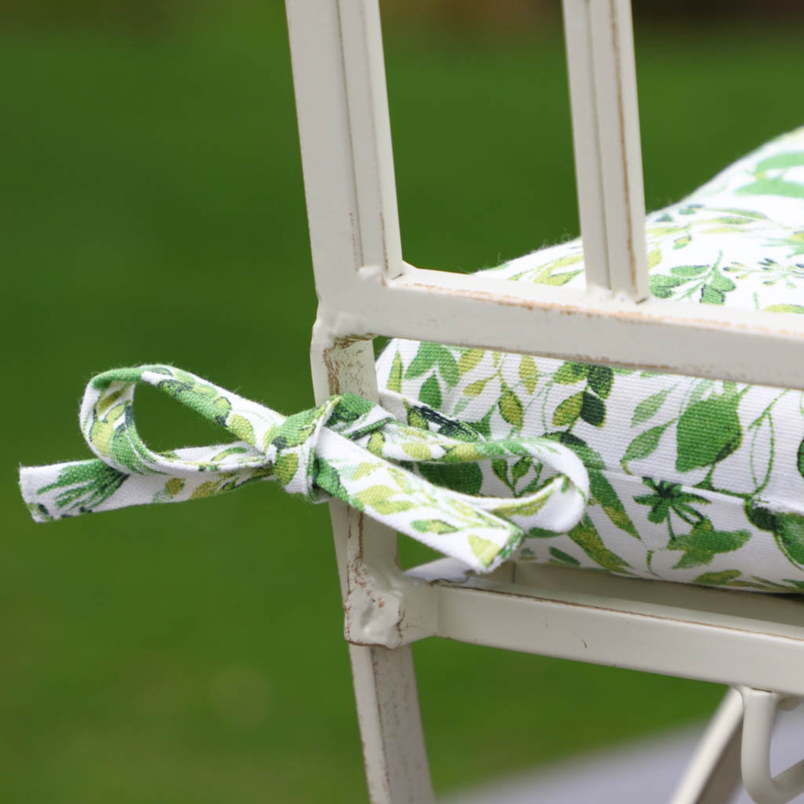 Set of 4 Botanical Seat Pads Organic Cotton Alfresco TieOn Etsy