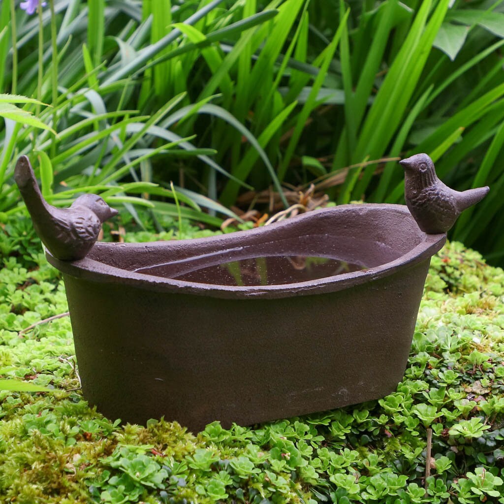 Extra Large Cast Iron Bird Bath Roll Top Heavy Weighted Etsy