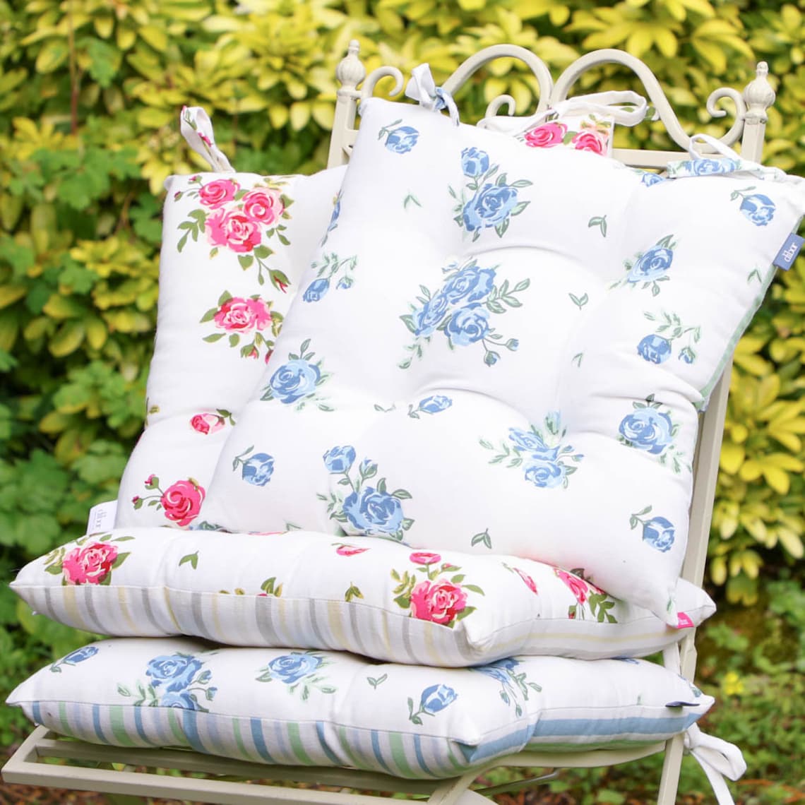 Floral Print Dining Chair Seat Pad Cushions Set of 4 Red & Etsy