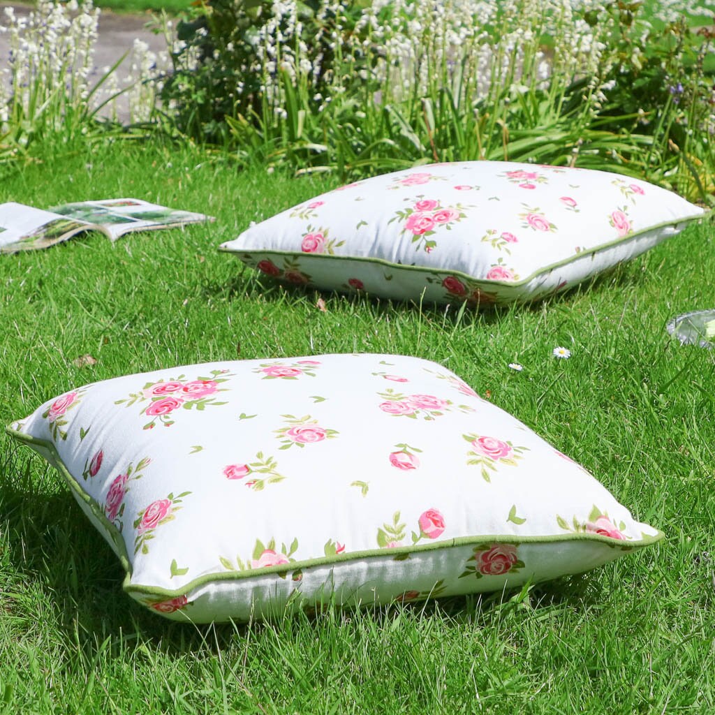 Outdoor Grass Cushions Water Repellent Vintage Style Floral Etsy