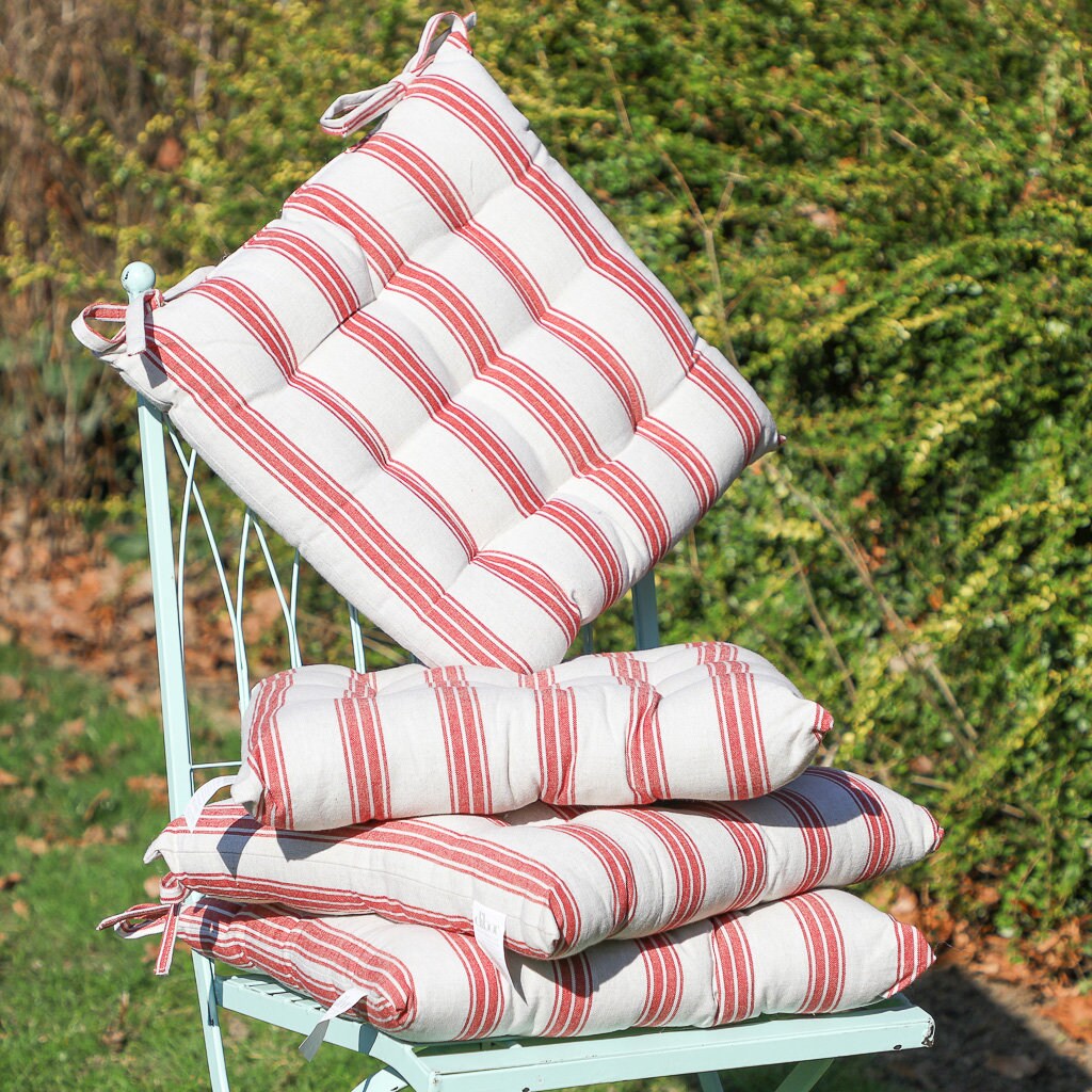 Striped lounge chair cushions deals