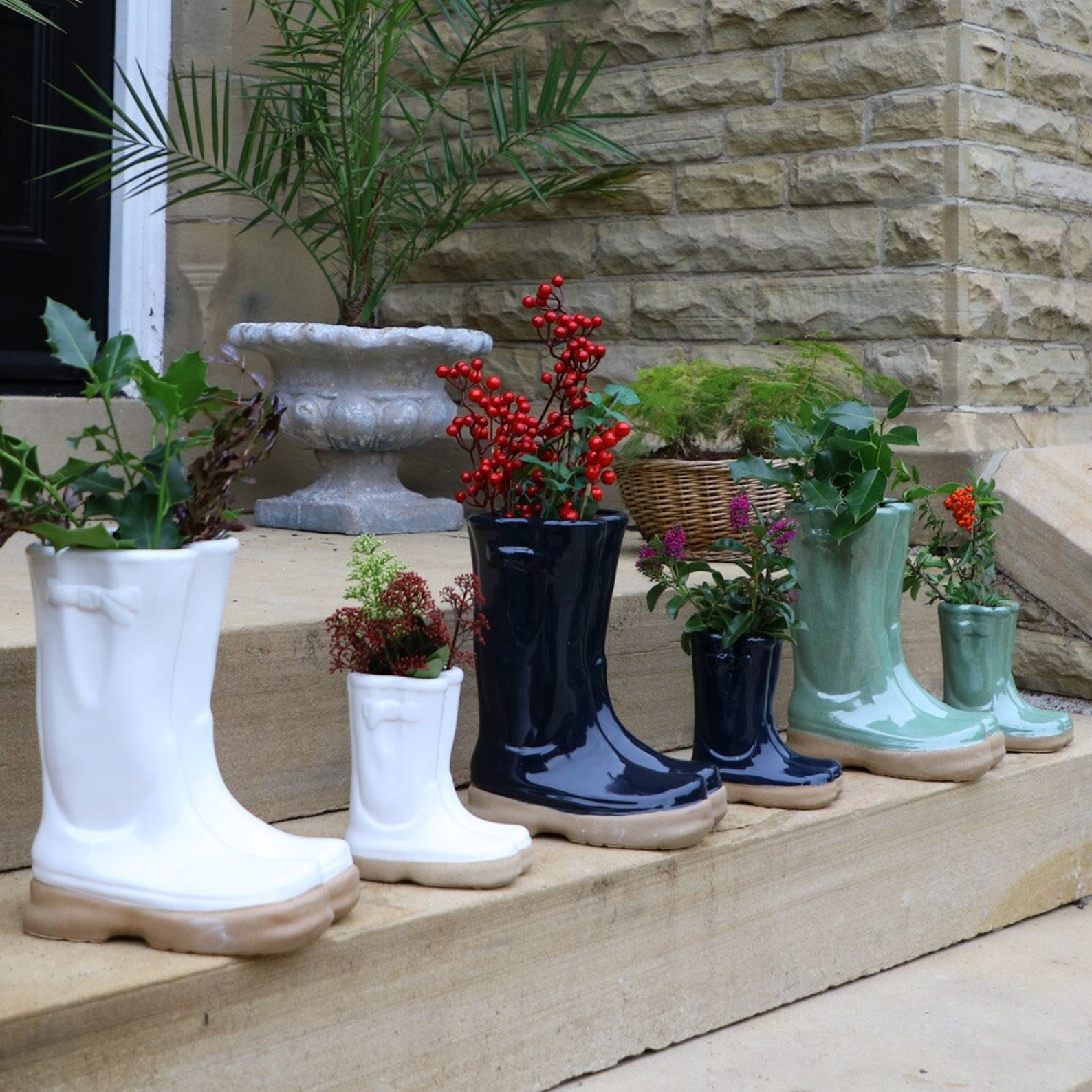 Ceramic Wellington Welly Boot Garden Planter Gift for Etsy UK