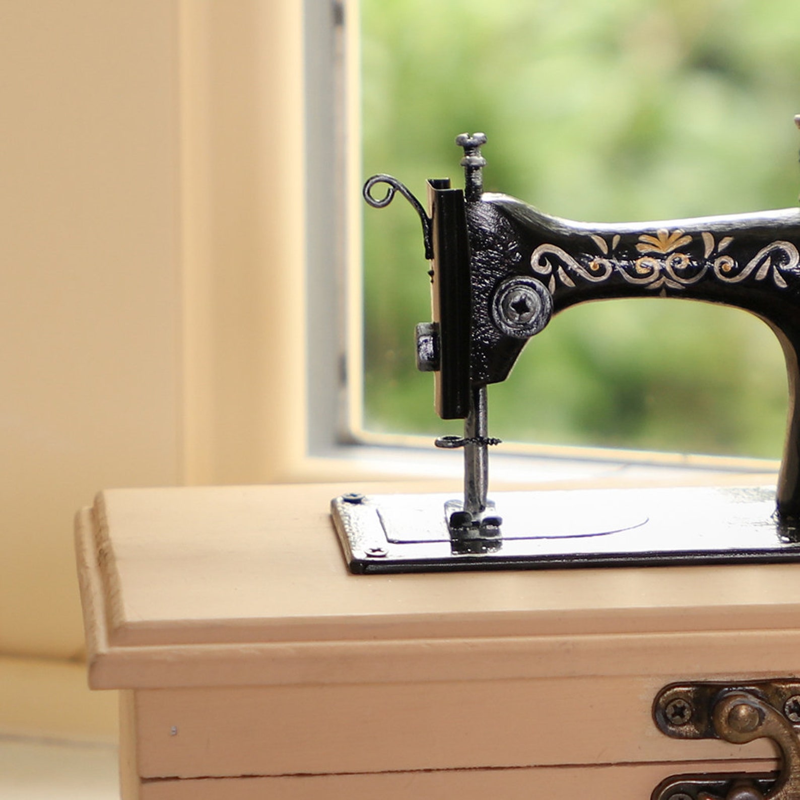 Rustic Wooden Sewing Box Vintage Style Singer Sewing Machine Etsy