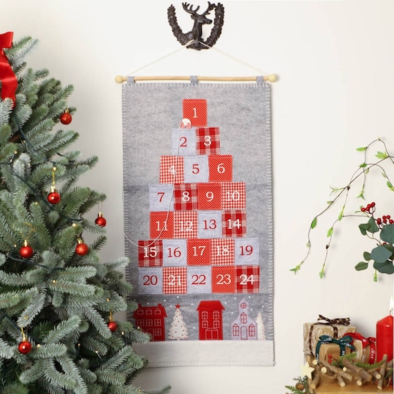 Fabric Advent Calendar Wall Hanging Reusable Xmas Christmas - Etsy