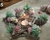 Pastel Pink Bauble Christmas Decoration Collection Table