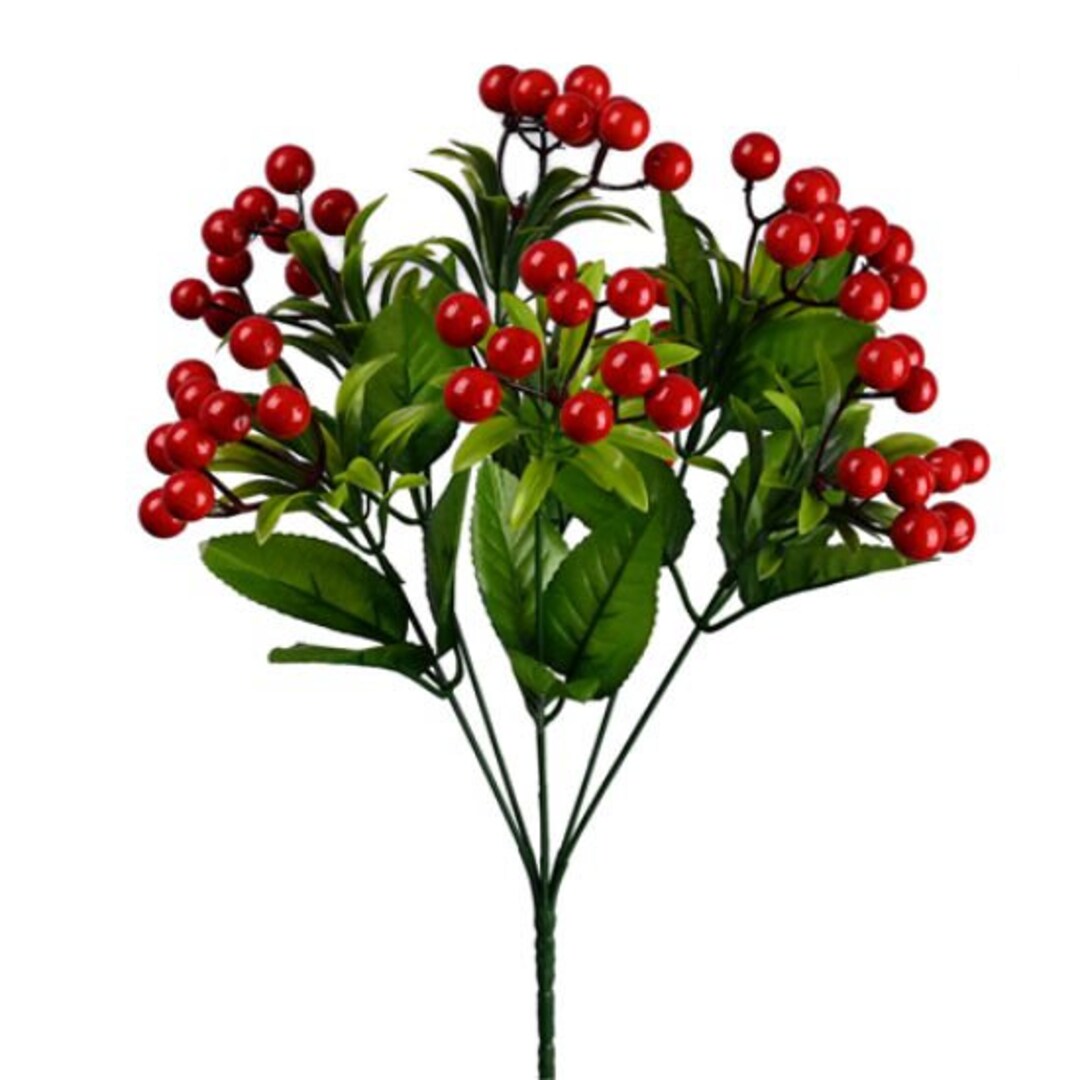 Artificial Winter Flowers Christmas Floral Arrangement Holly Berry
