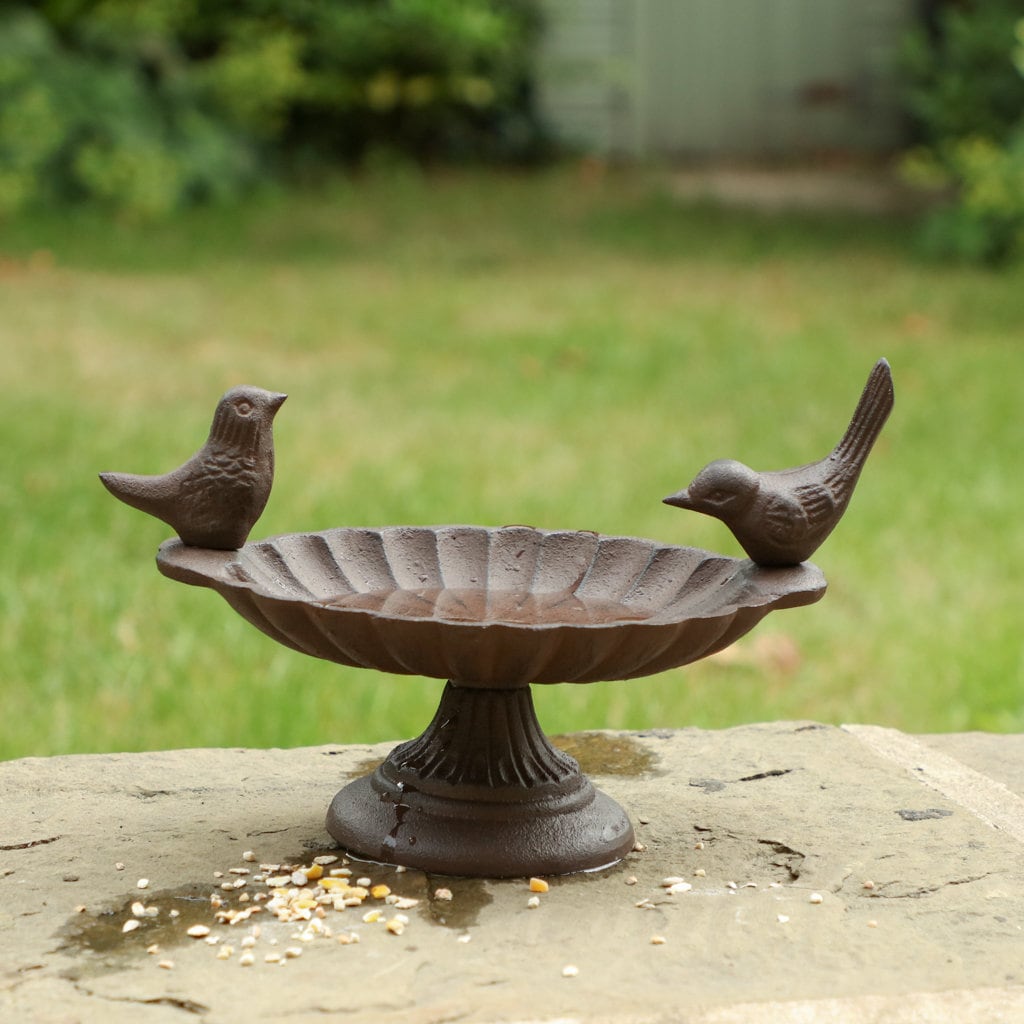 Cast Iron Bird Bath Freestanding Antique Brown Bird Dish Seed Etsy UK