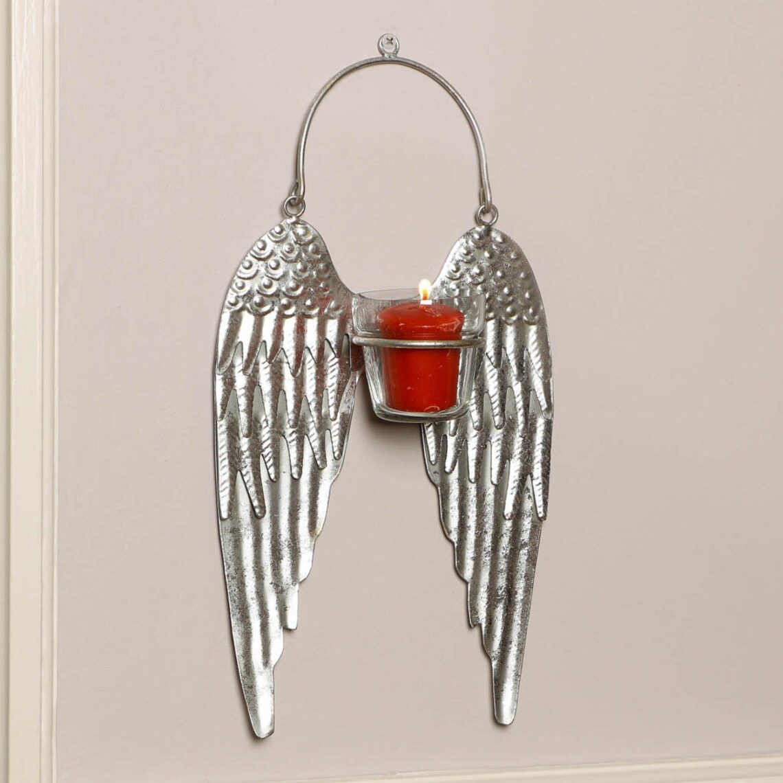 Wall Mounted Angel Wings Candle Holder Silver Finish Wall Etsy
