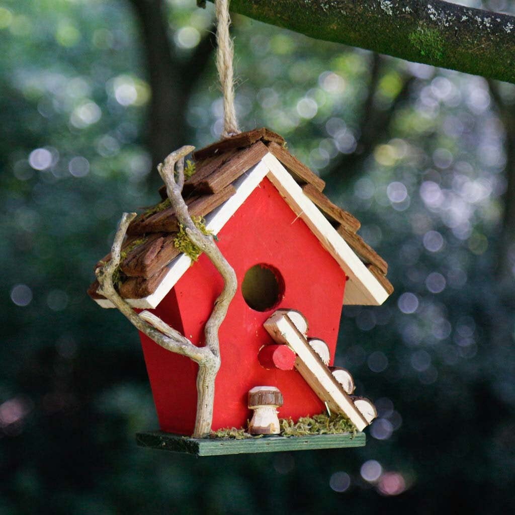 Robin Red Bird House Decorative Garden Bird Nesting Box Etsy
