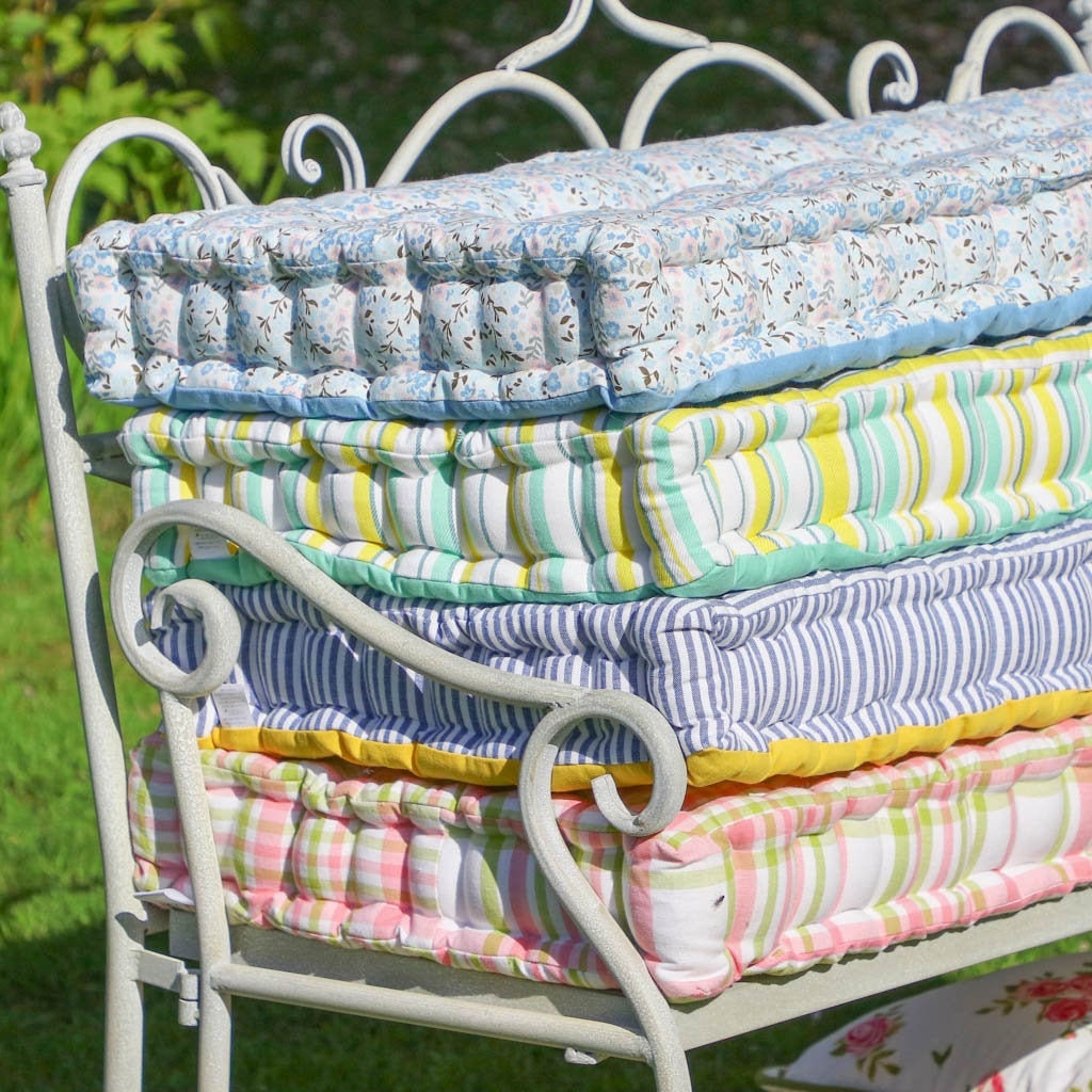 Vintage Style Garden Bench Cushion Machine Washable Outdoor Etsy