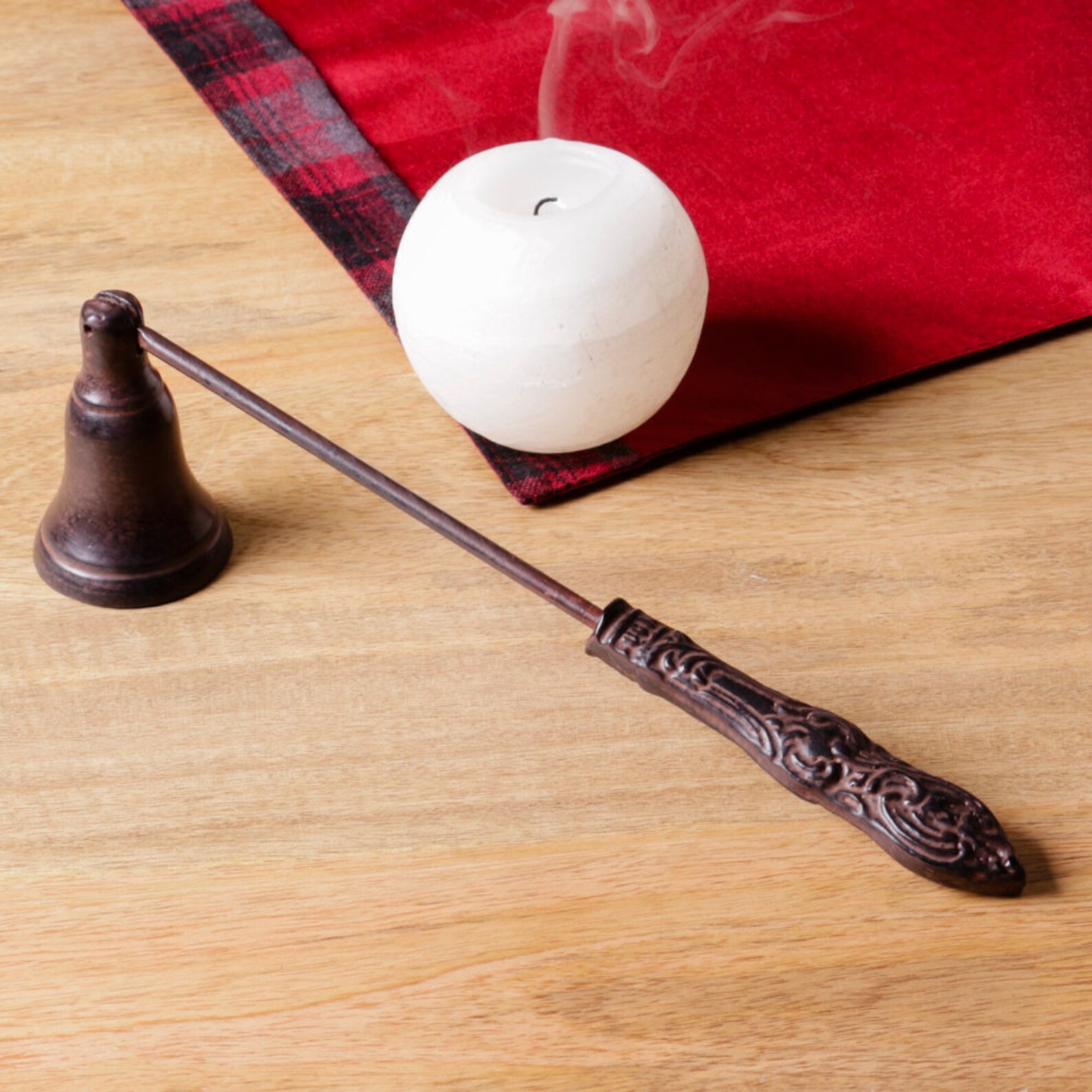 Vintage Style Cast Iron Candle Holder & Snuffer Set Ornate | Etsy