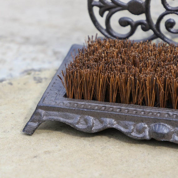 Outdoor Cast Iron Boot Brush Ornate 