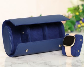 3 Compartment Faux Leather Watch Case Watch Box Vegan Velvet Lined Watch Storage Travel Case Wedding Anniversary Gift for Him & Her