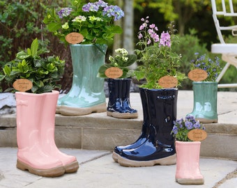 Personalised Wellington Boot Flower Pot Indoor/Outdoor Garden Flower Planter Pots Spring Planter Easter Gift Idea