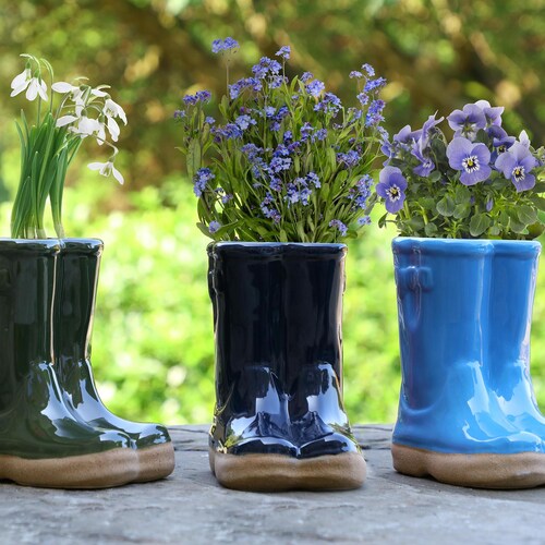 Mini Wellington Boot Flower Pot Novelty 
