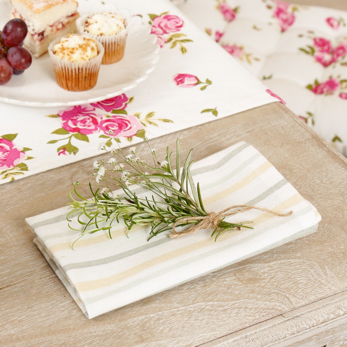 Pack of 4 Reusable 100 Cotton Napkins Botanical Floral & Etsy