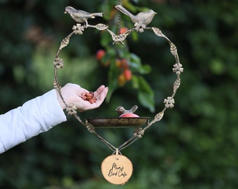 Personalised Hanging Bird Dish Garden Bird Feeder Mealworm Seed Nut Bird Feeding Station Tray Garden Gift Spring Father's Day Present Idea