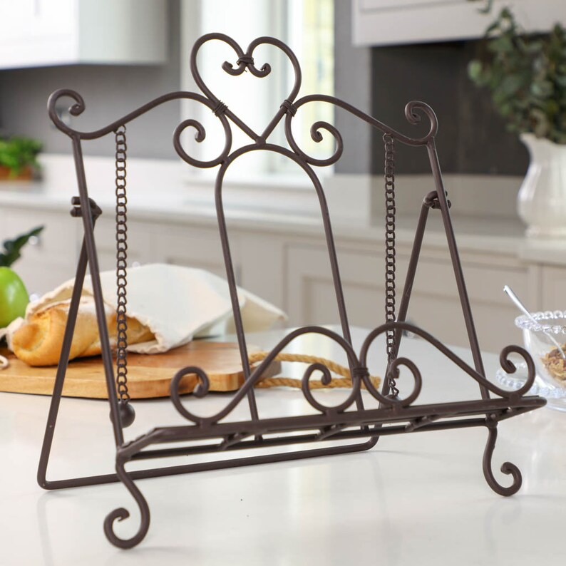 Cast Iron Cook Book Stand Traditional Country Kitchen Rustic Etsy UK