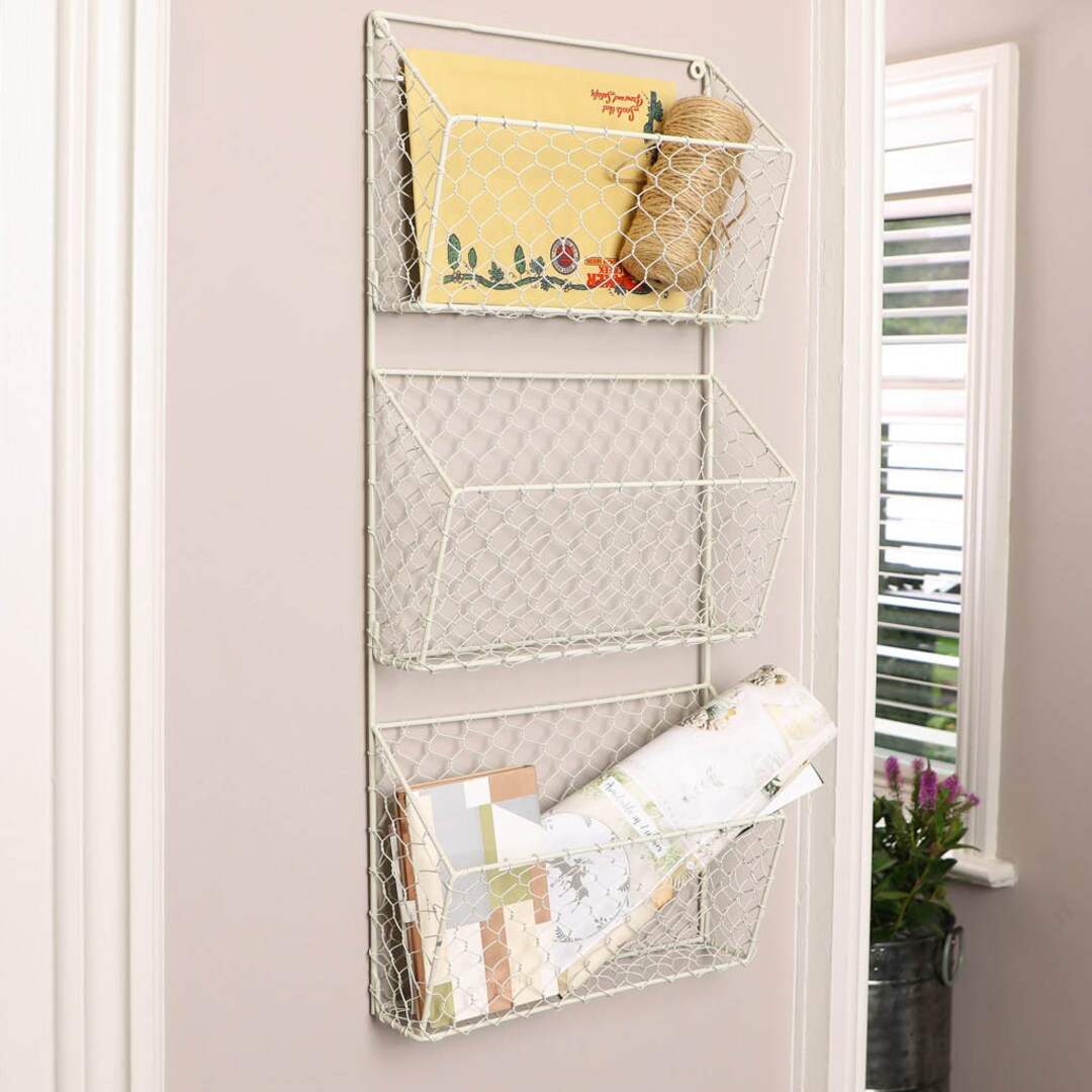 Retro Vintage Industrial Style Wall Mounted Shelf Basket 2/3 Tier Wall