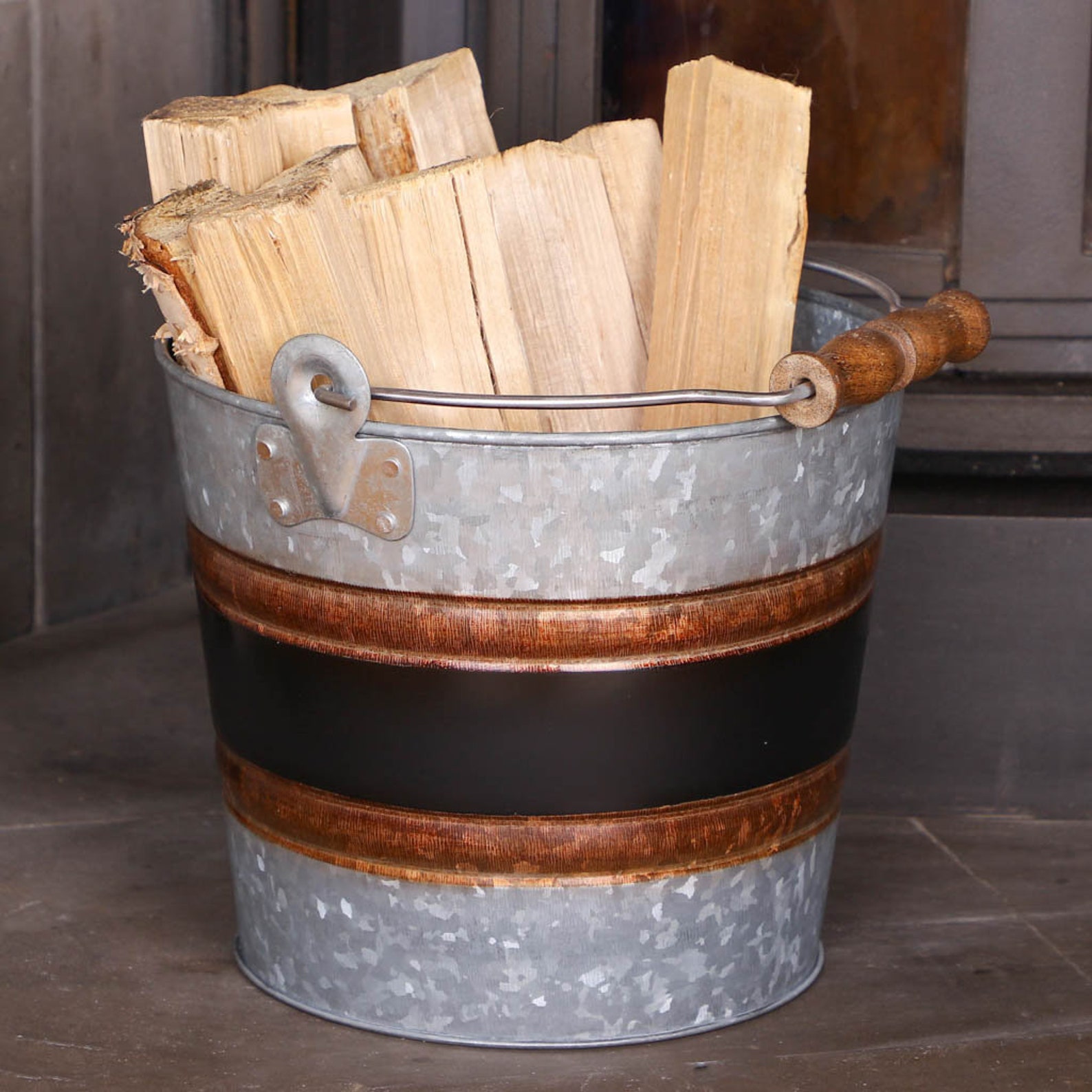 Vintage Style Kindling Bucket 8L Fireside Log Basket Fireside Etsy