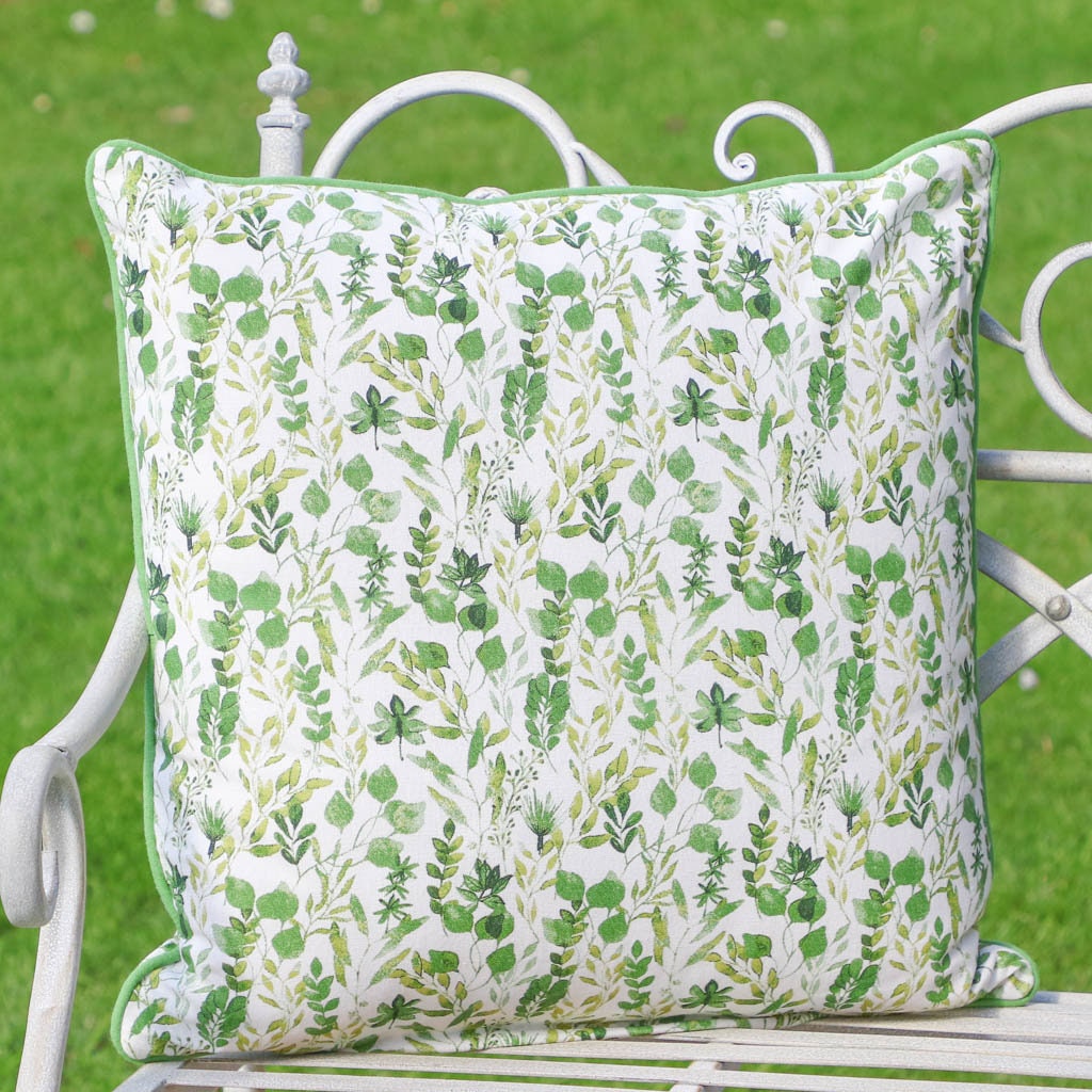 Botanical Leaf Print Garden Bench Cushion Collection Outdoor Etsy